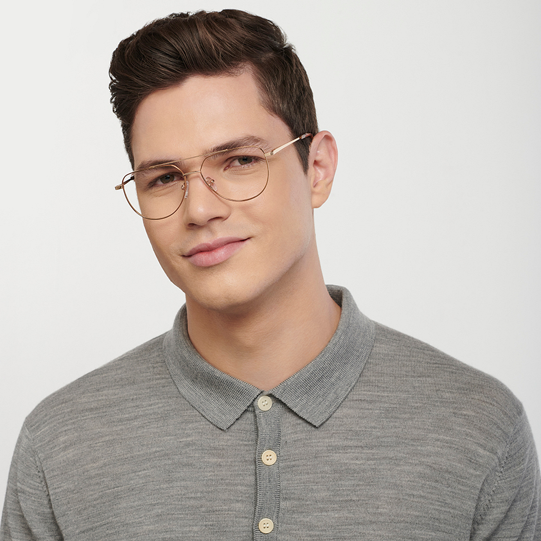 John Jacobs Online Gold Full Rim Aviator right side