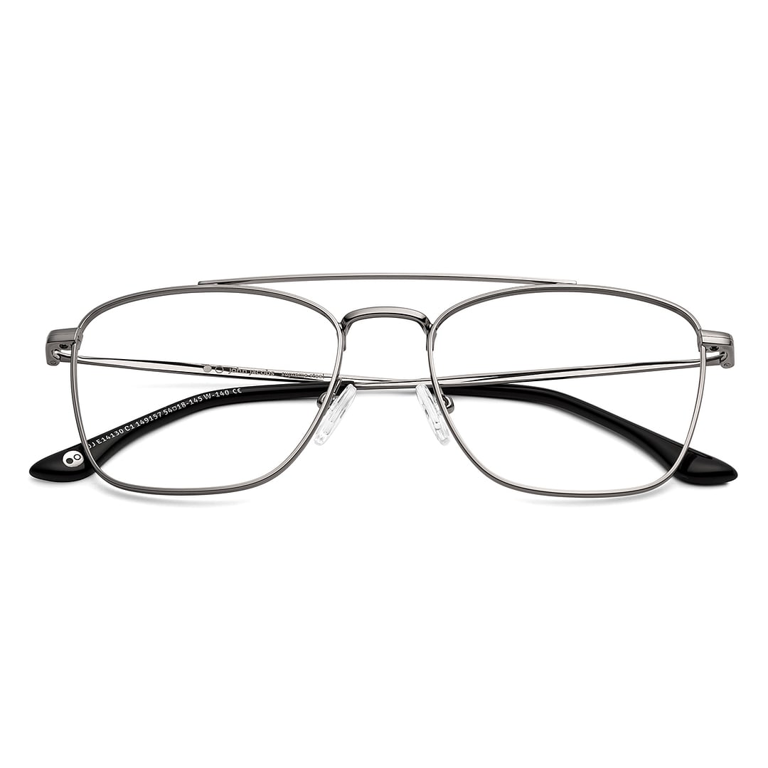 John Jacobs Gunmetal Full Rim Square left side