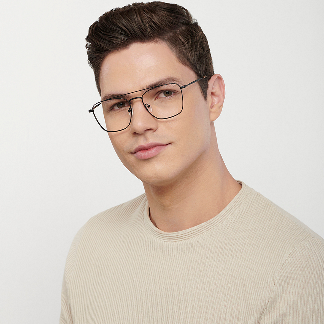 John Jacobs Black Full Rim Square left side