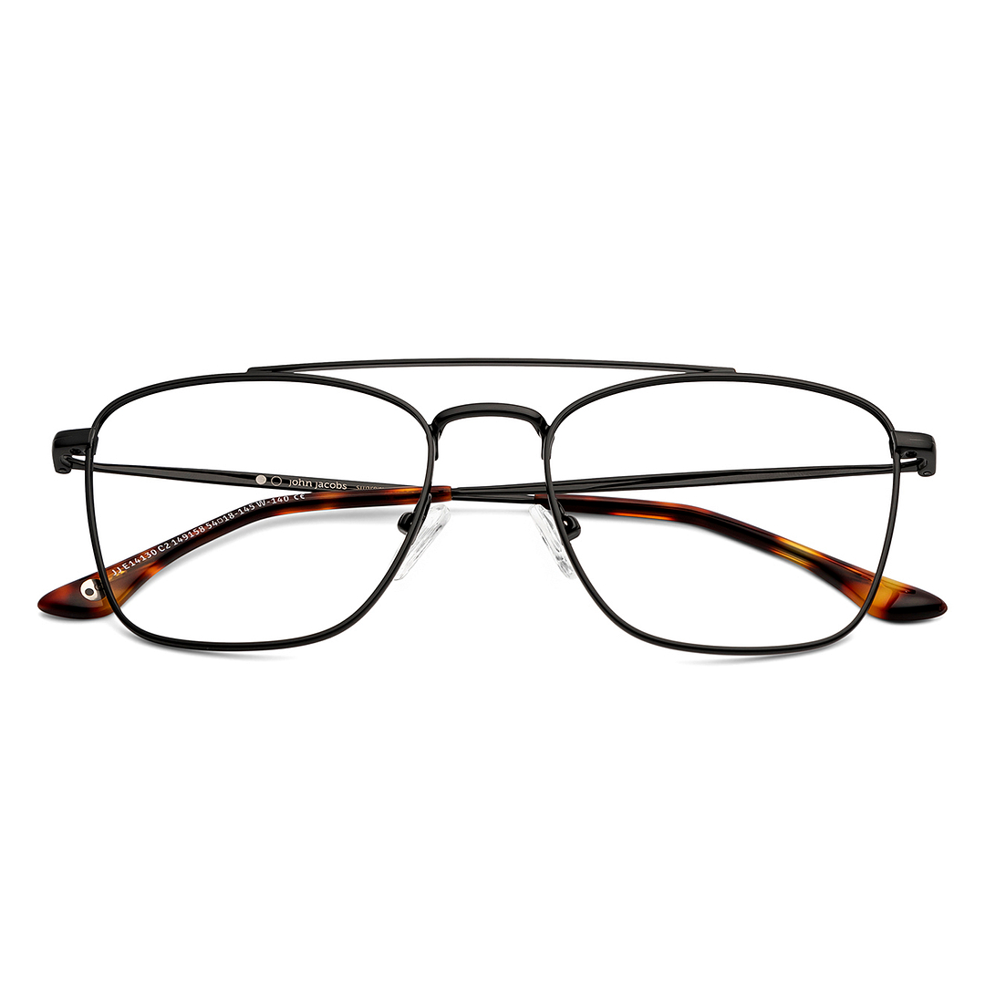 John Jacobs Black Full Rim Square left side