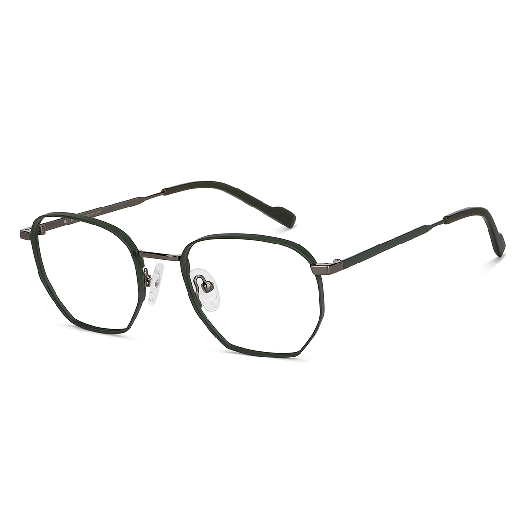 John Jacobs Gunmetal Green Full Rim Geometric right side