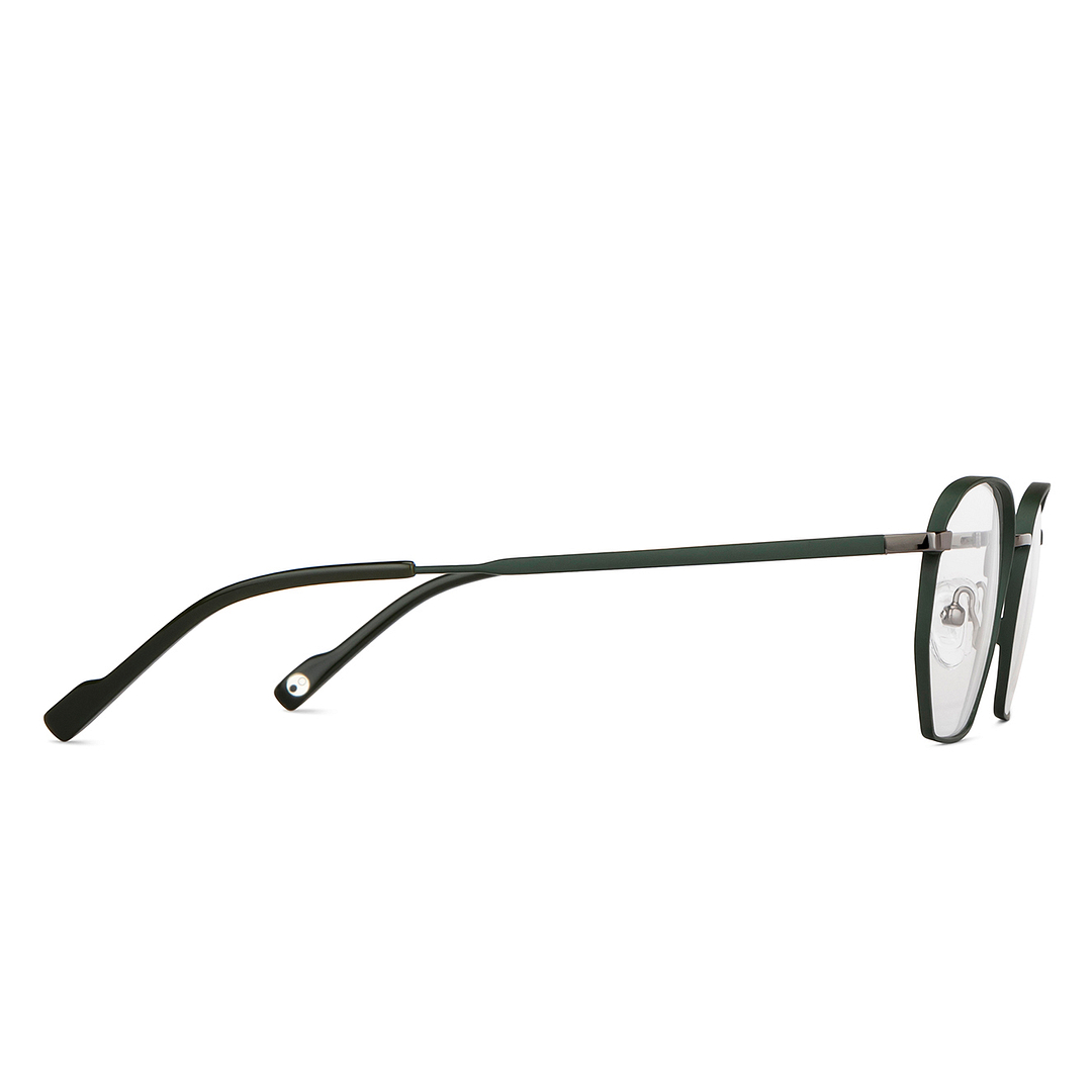 John Jacobs Gunmetal Green Full Rim Geometric left side