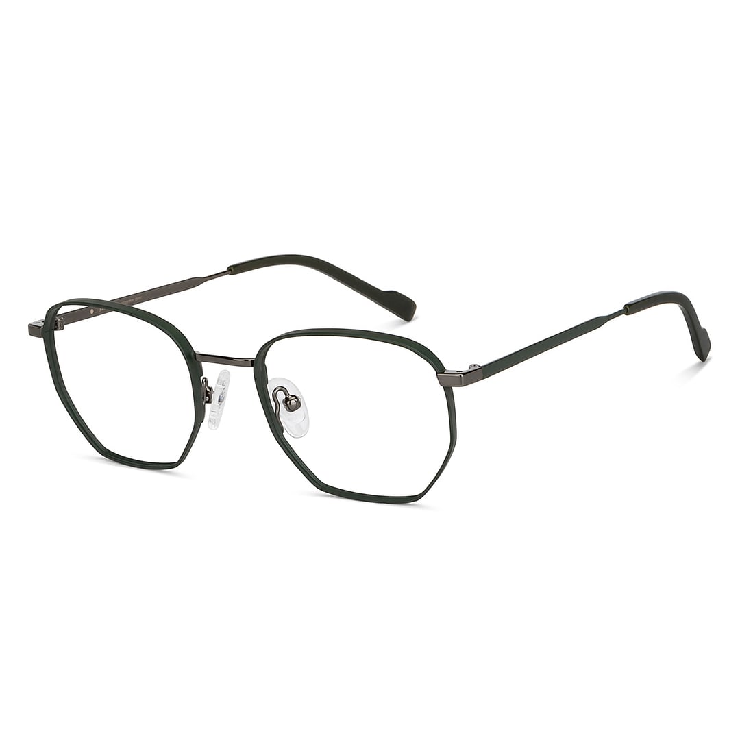 John Jacobs Gunmetal Green Full Rim Geometric right side