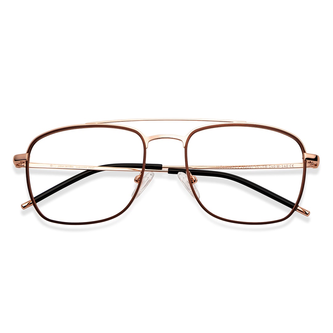 John Jacobs Light Brown Full Rim Square left side