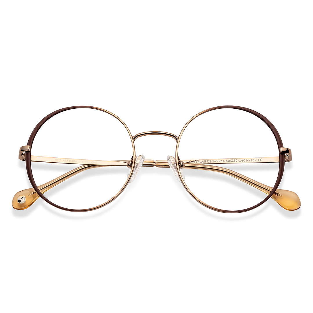 John Jacobs Light Brown Full Rim Round left side