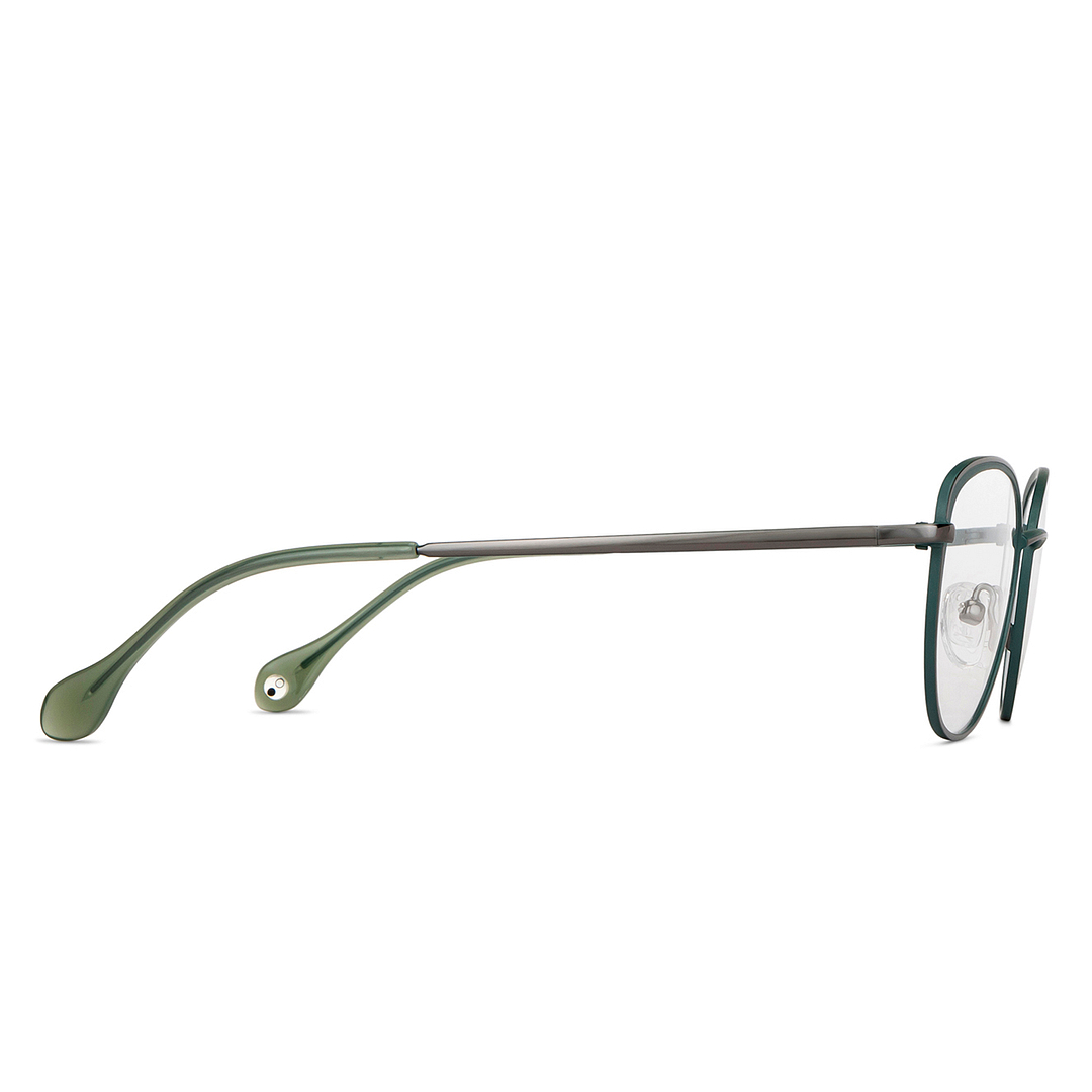 John Jacobs Online Gunmetal Green Full Rim Cat Eye left side