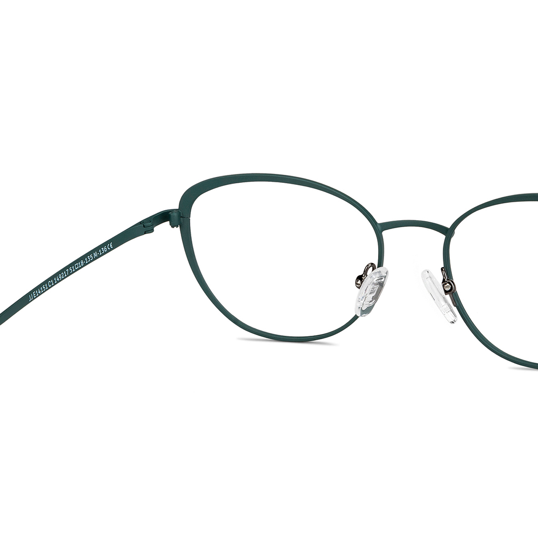 John Jacobs Online Gunmetal Green Full Rim Cat Eye right side