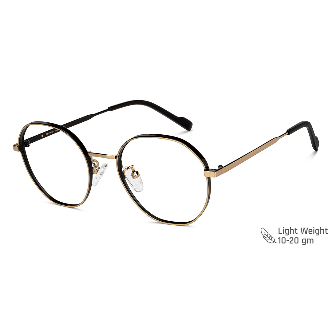 John Jacobs Black Full Rim Round left side