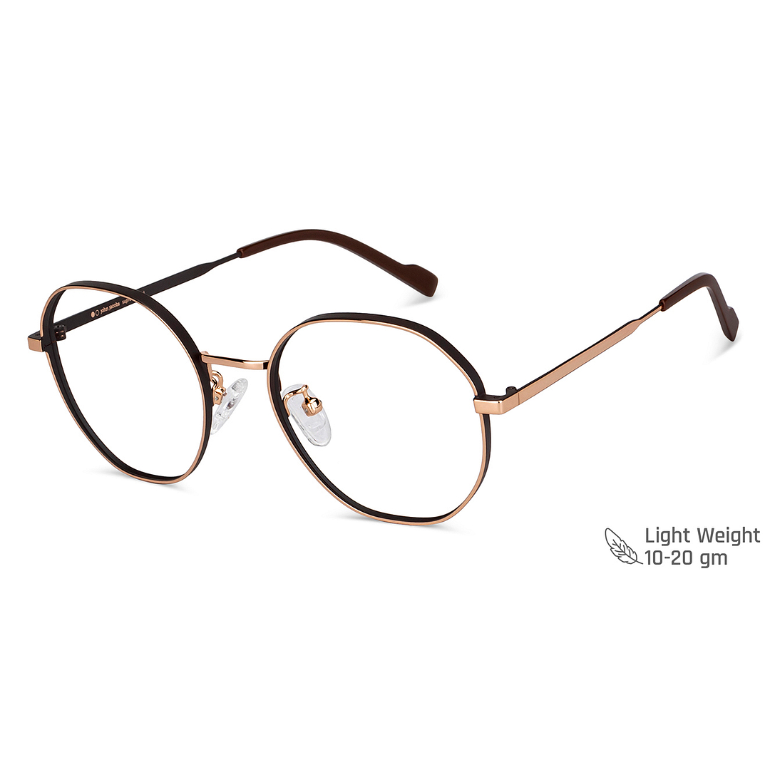 John Jacobs Online Gold Full Rim Round left side