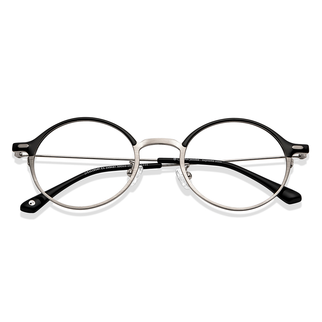 John Jacobs Online Dark Gunmetal Full Rim Round left side