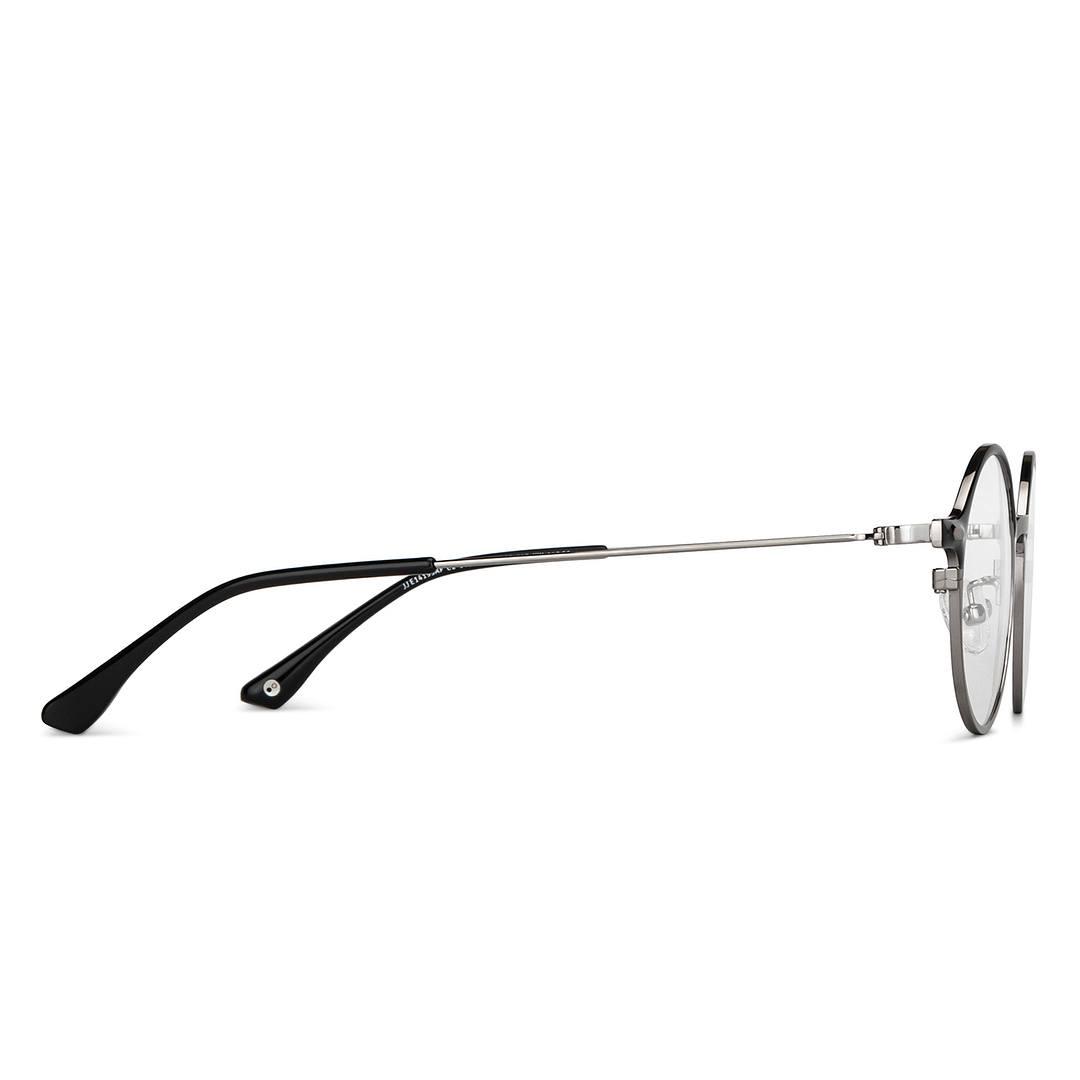 John Jacobs Online Dark Gunmetal Full Rim Round left side