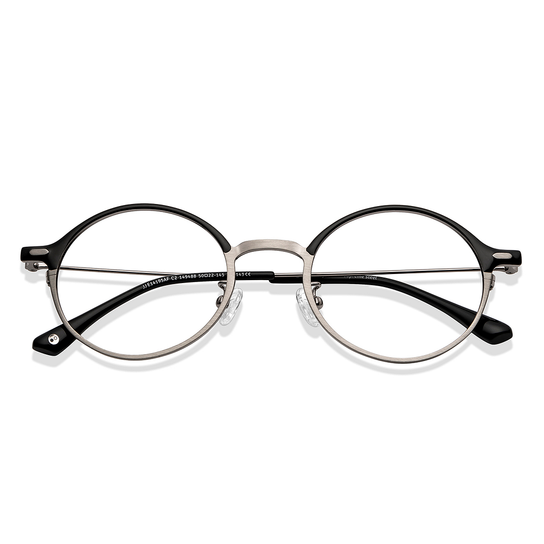 John Jacobs Online Dark Gunmetal Full Rim Round left side
