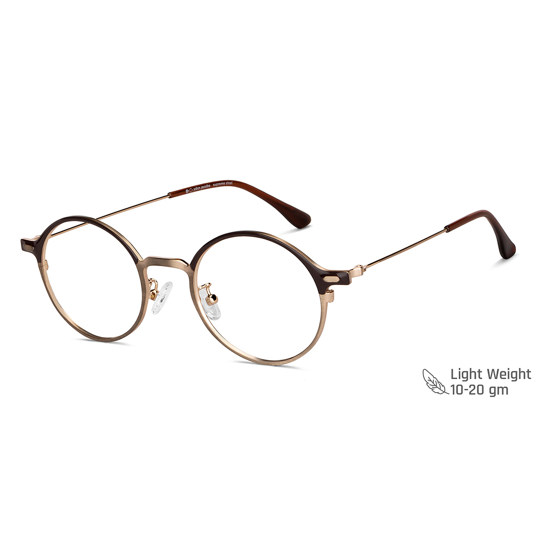 John Jacobs Online Gold Full Rim Round left side