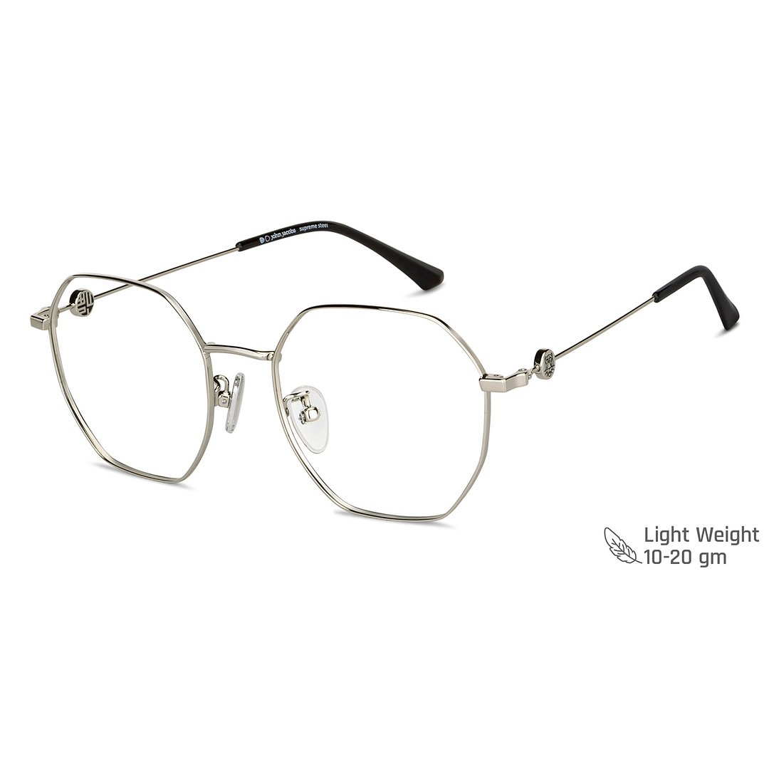 John Jacobs Online Silver Full Rim Round left side