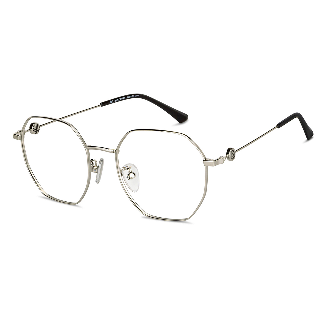 John Jacobs Online Silver Full Rim Round left side