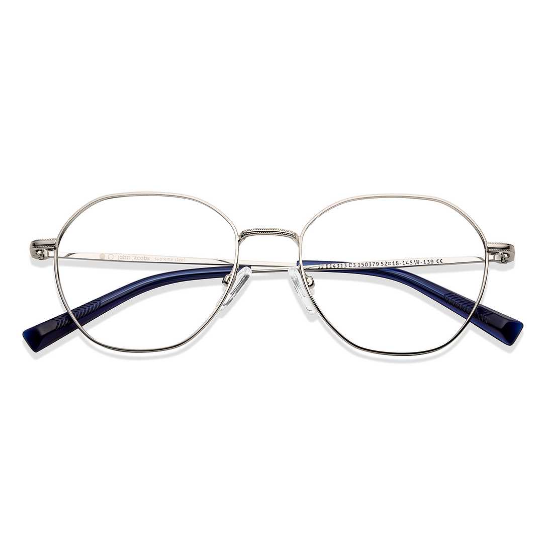 John Jacobs Online Silver Full Rim Geometric left side