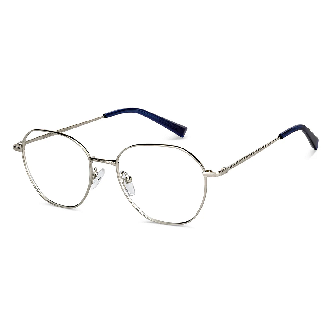 John Jacobs Online Silver Full Rim Geometric left side