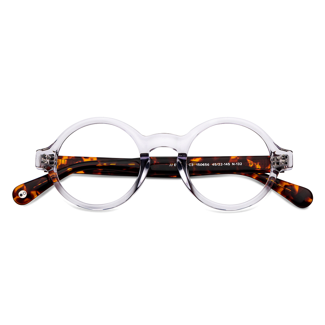 John Jacobs Online Crystal Transparent Full Rim Round left side