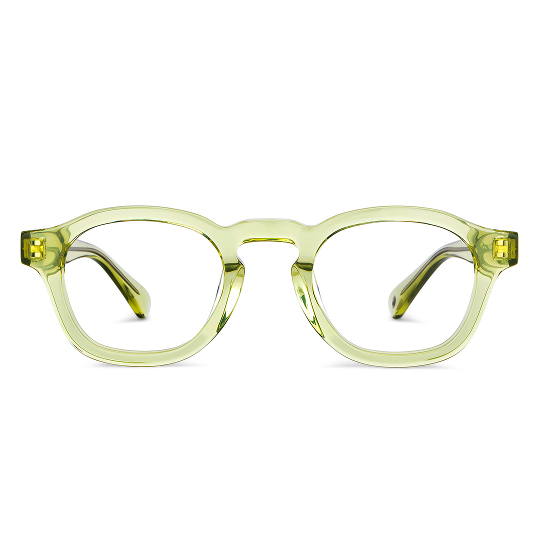 John Jacobs Online Green Transparent Full Rim Rectangle left side