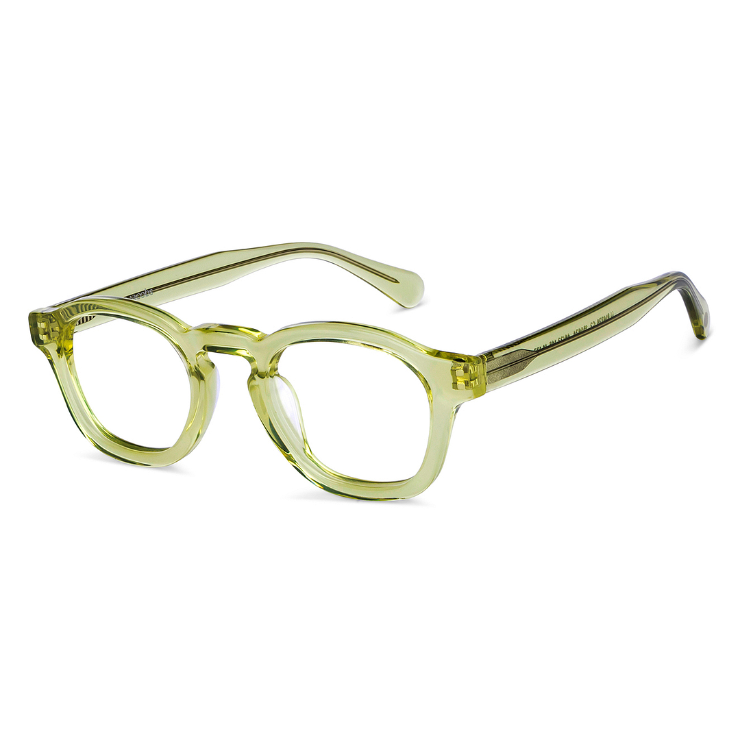 John Jacobs Online Green Transparent Full Rim Rectangle right side