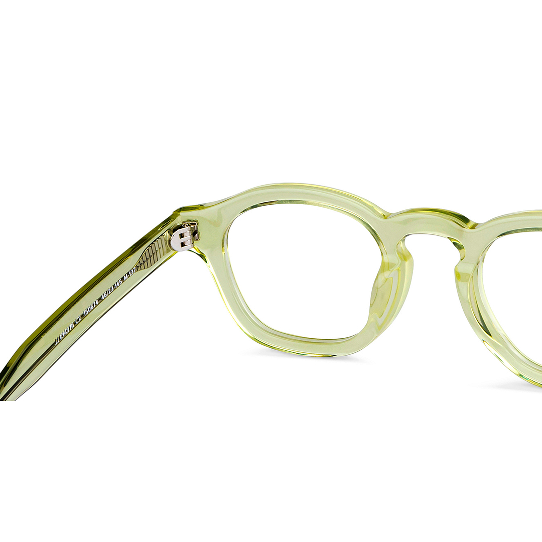 John Jacobs Online Green Transparent Full Rim Rectangle right side