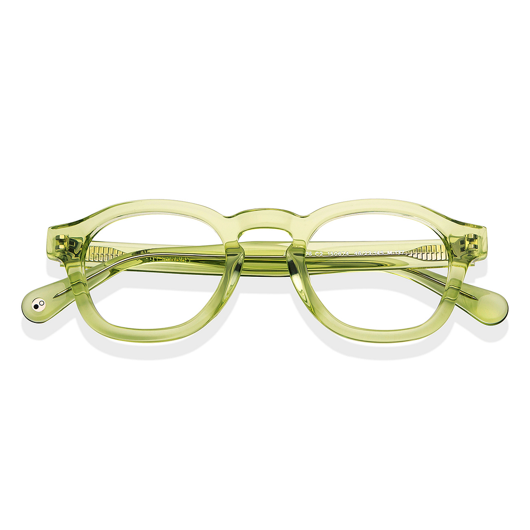 John Jacobs Online Green Transparent Full Rim Rectangle left side