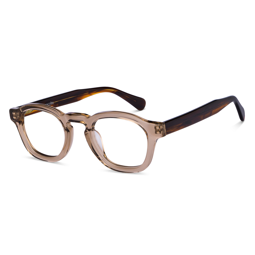 John Jacobs Brown Transparent Full Rim Rectangle right side