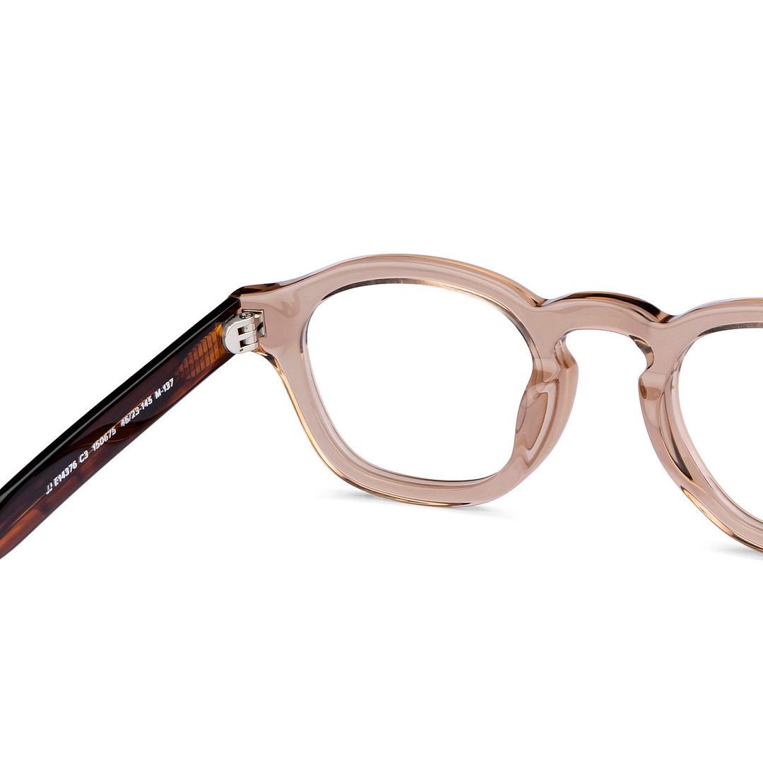 John Jacobs Brown Transparent Full Rim Rectangle right side