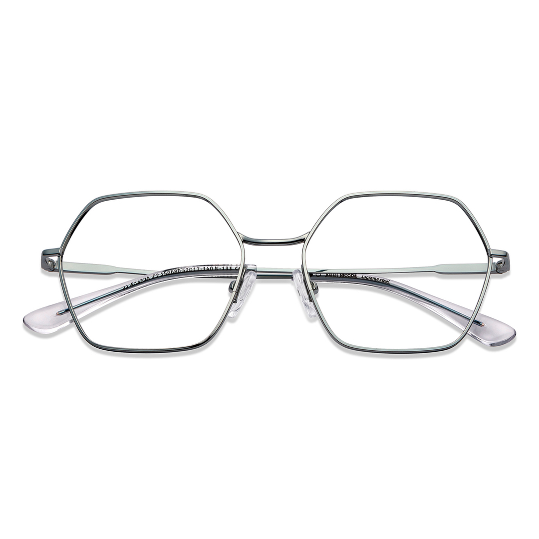 John Jacobs Online Gunmetal Full Rim Geometric left side