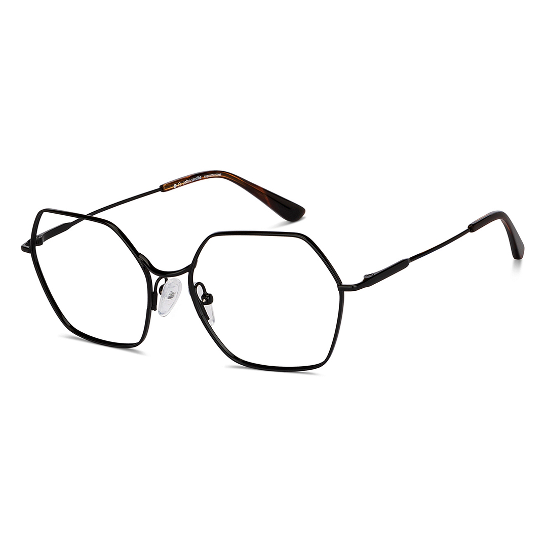 John Jacobs Online Black Full Rim Geometric right side