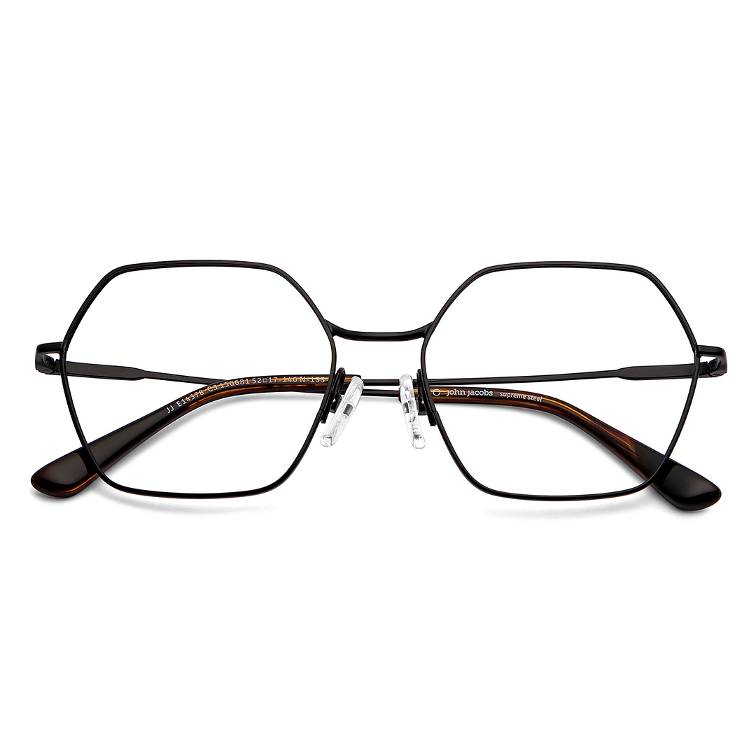 John Jacobs Online Black Full Rim Geometric left side