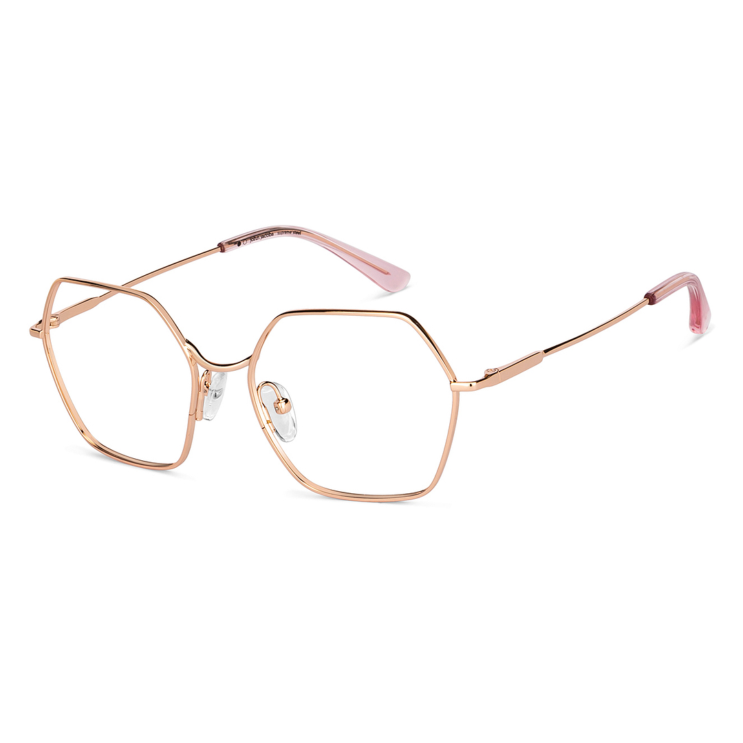 John Jacobs Online Gold Full Rim Geometric right side
