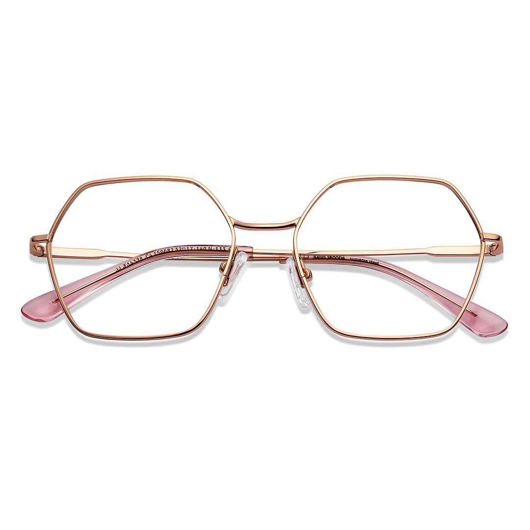 John Jacobs Online Gold Full Rim Geometric left side