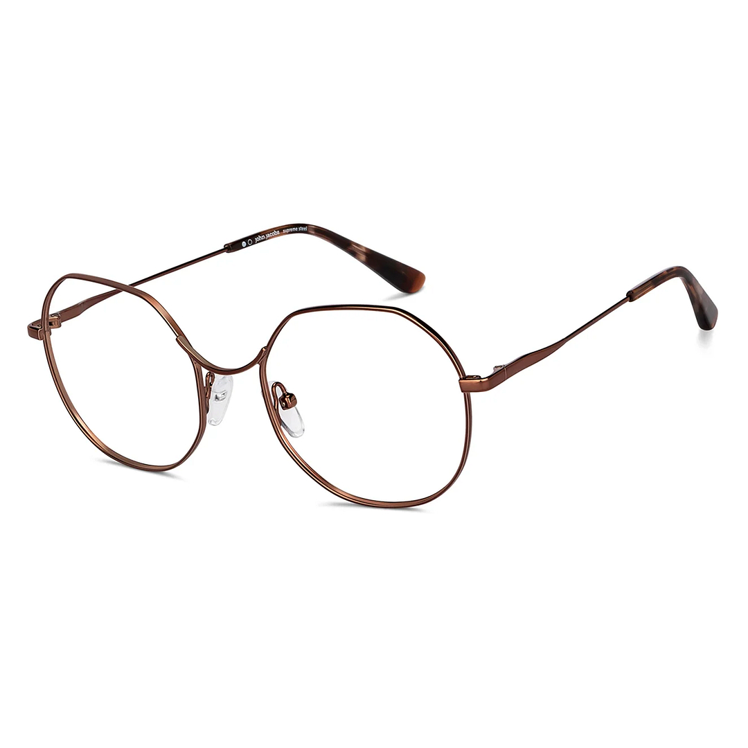 John Jacobs Online Dark Brown Full Rim Geometric left side