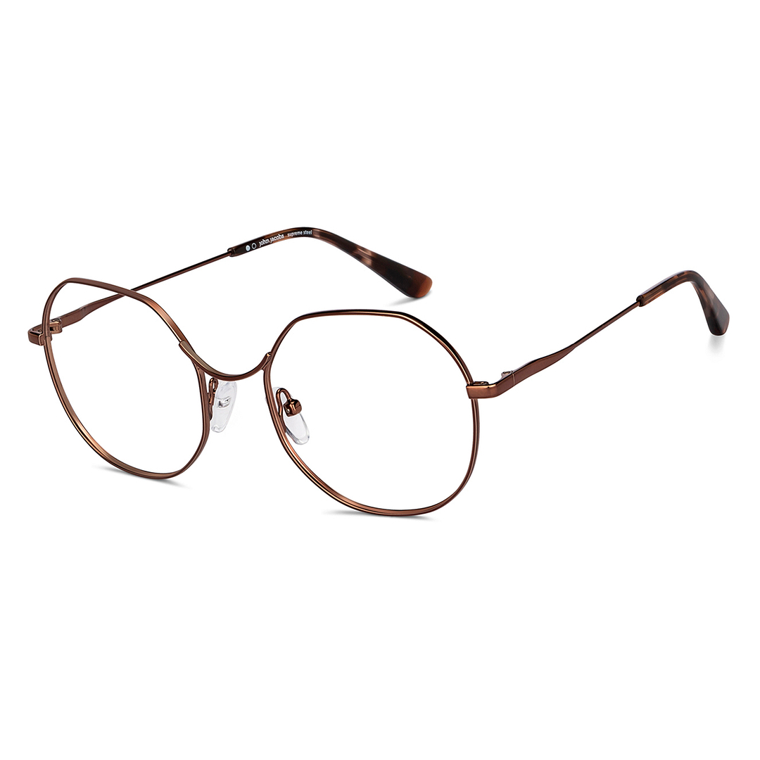 John Jacobs Online Dark Brown Full Rim Geometric right side