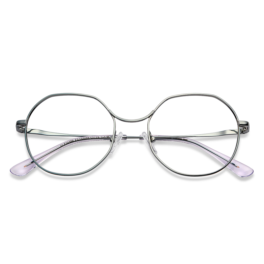 John Jacobs Online Gunmetal Full Rim Geometric left side
