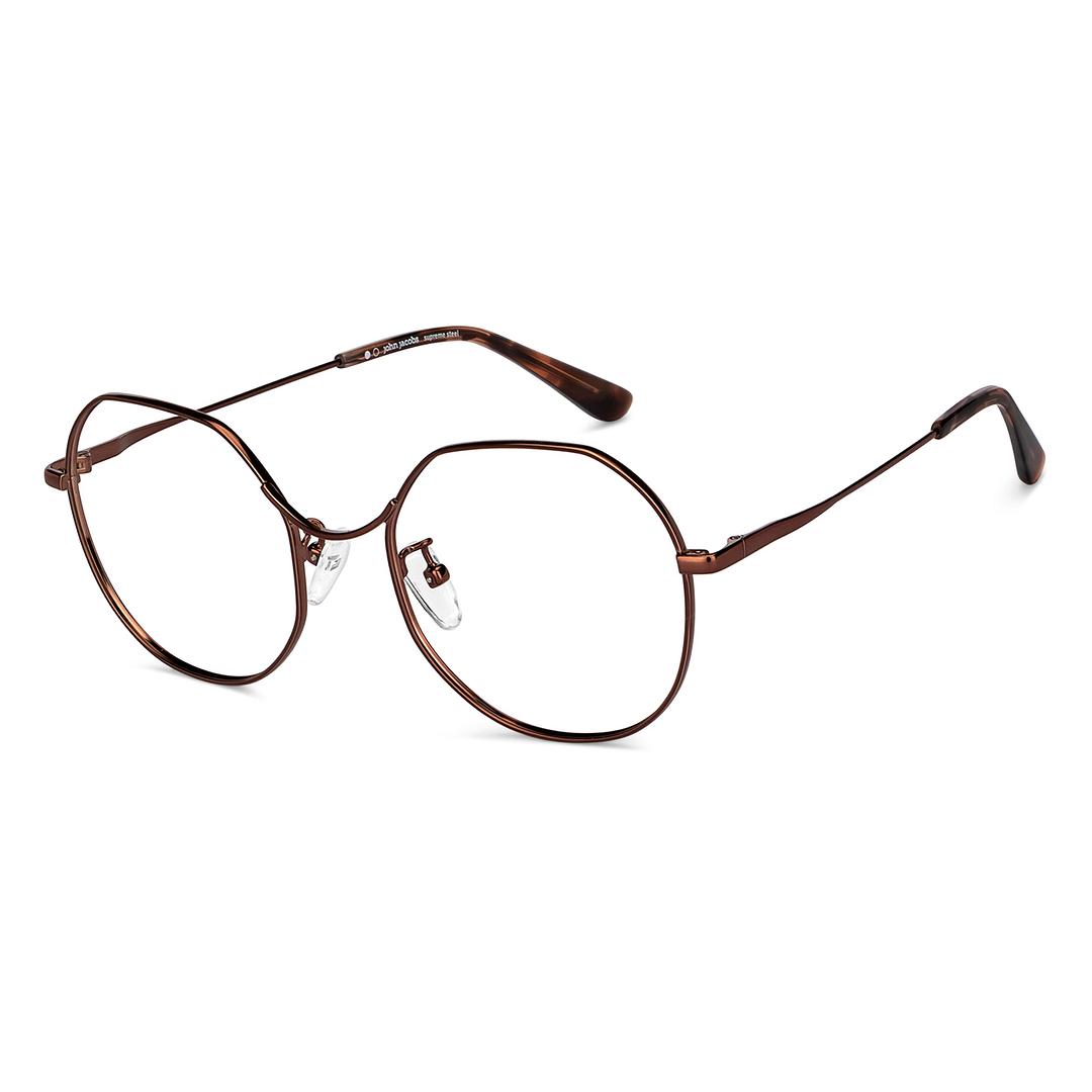 John Jacobs Online Light Brown Full Rim Geometric left side