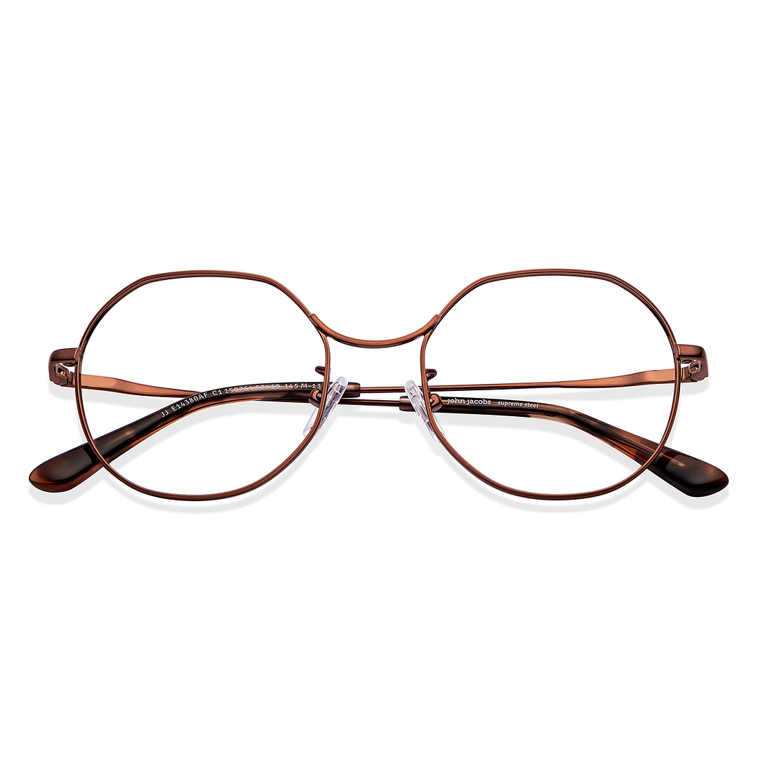 John Jacobs Online Light Brown Full Rim Geometric left side