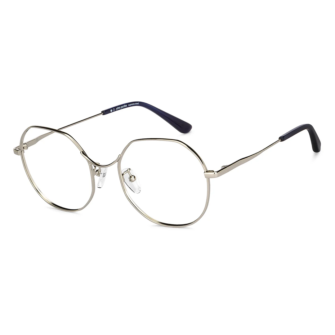 John Jacobs Online Gunmetal Full Rim Geometric left side