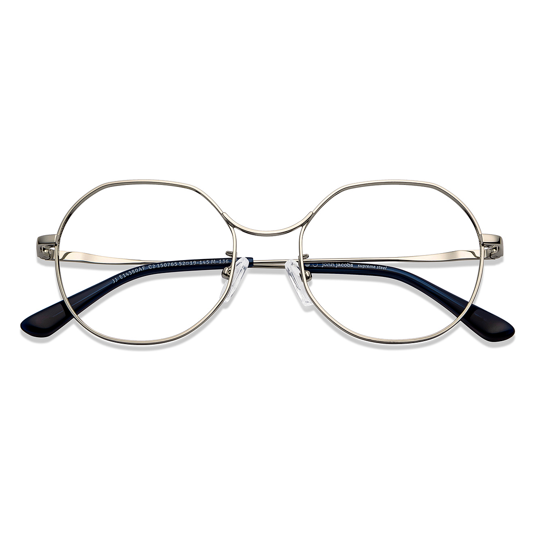 John Jacobs Online Gunmetal Full Rim Geometric left side