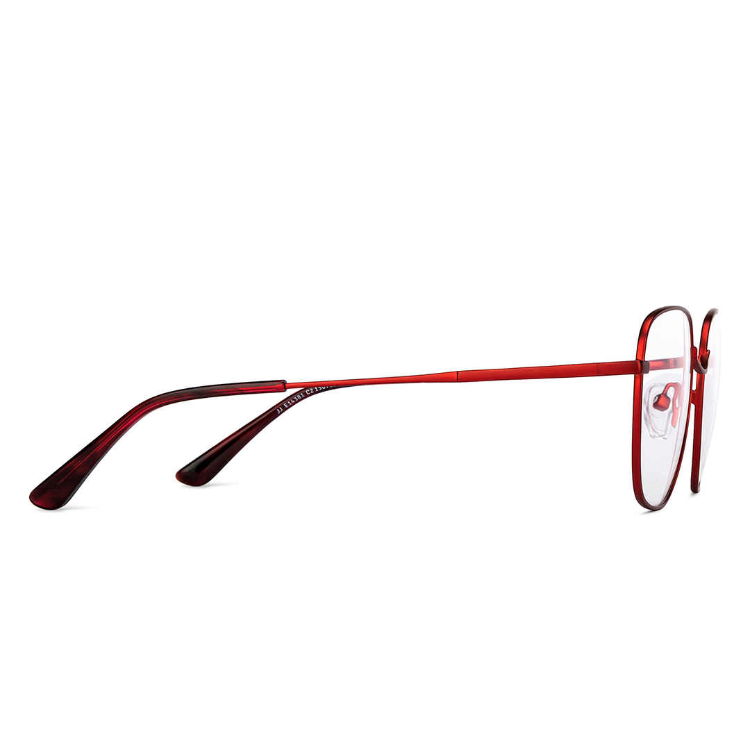 John Jacobs Online Red Full Rim Geometric left side
