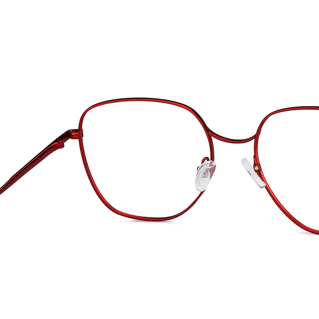 John Jacobs Online Red Full Rim Geometric right side