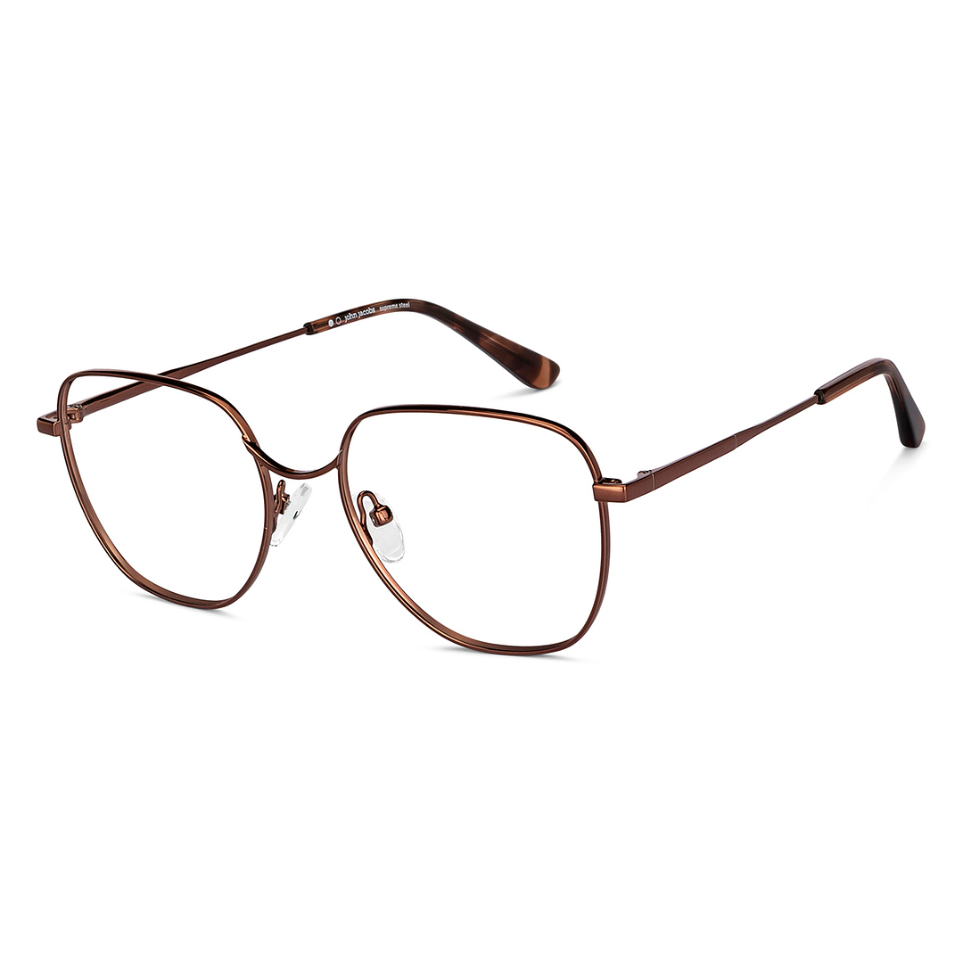 John Jacobs Online Dark Brown Full Rim Geometric left side