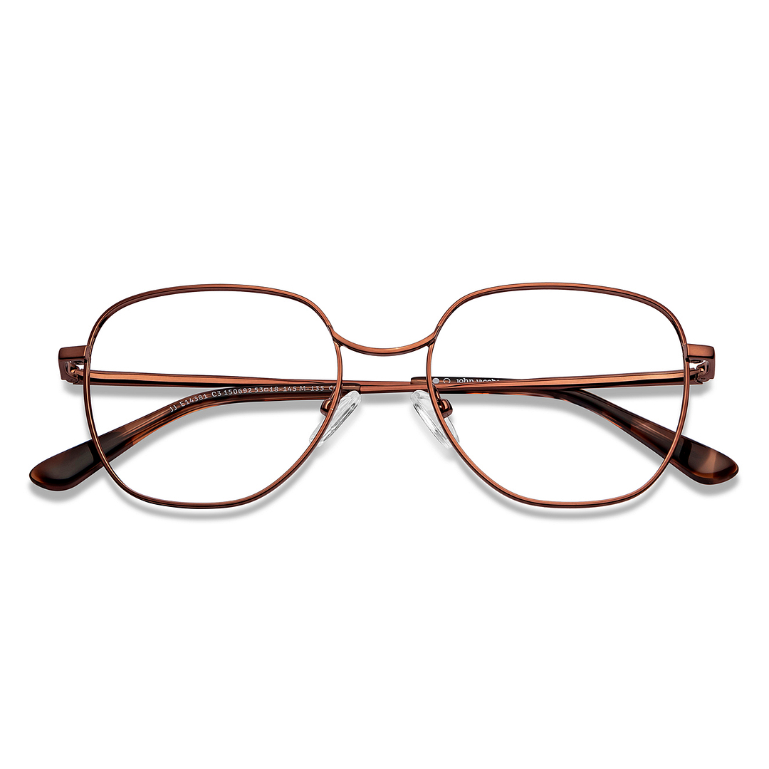 John Jacobs Online Dark Brown Full Rim Geometric left side