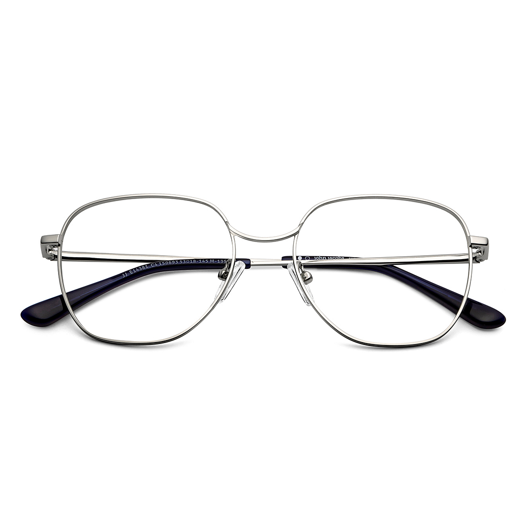 John Jacobs Online Gunmetal Full Rim Geometric left side