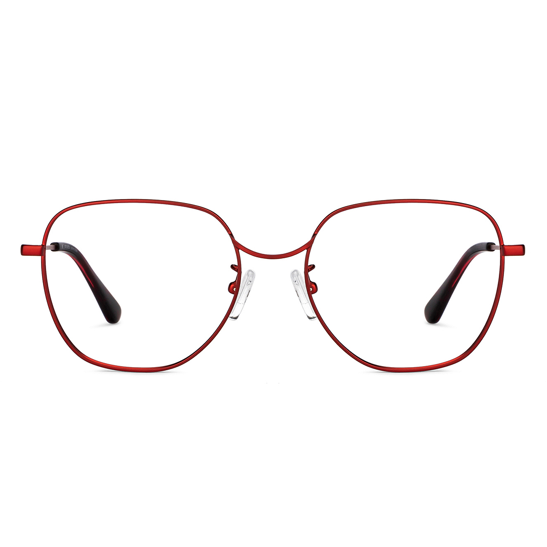 John Jacobs Online Red Full Rim Geometric right side