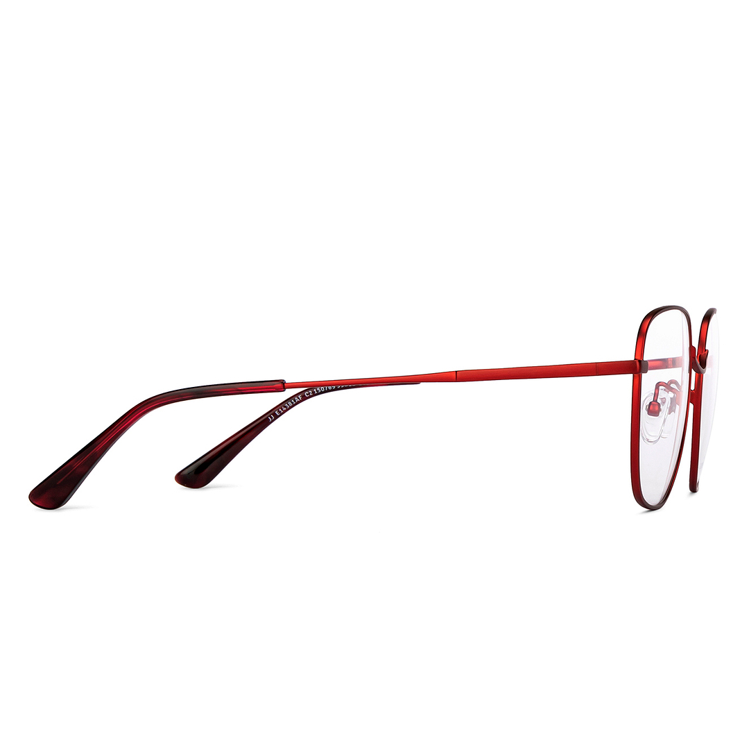 John Jacobs Online Red Full Rim Geometric left side