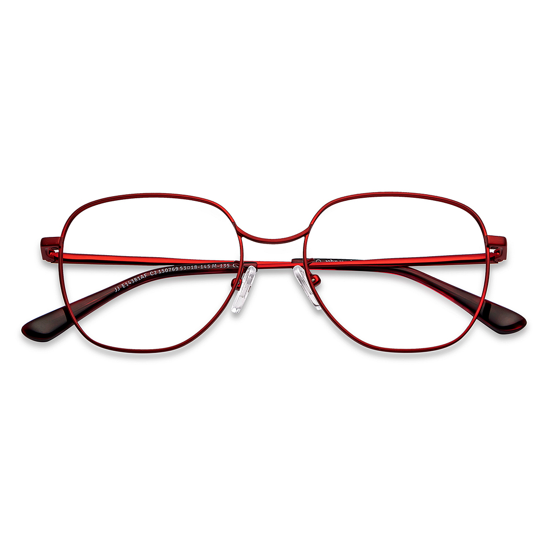 John Jacobs Online Red Full Rim Geometric left side
