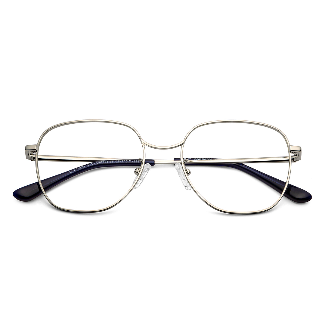 John Jacobs Online Gunmetal Full Rim Geometric left side