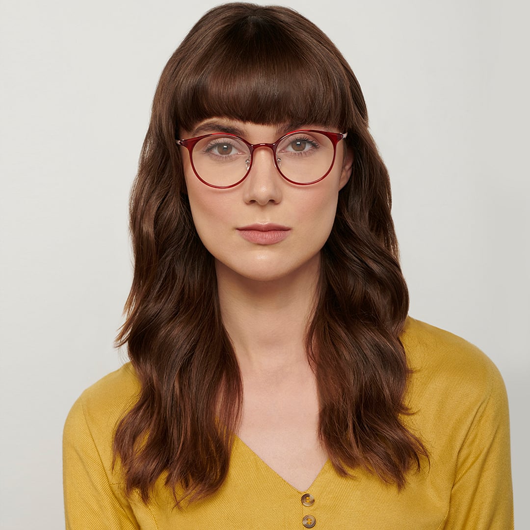 John Jacobs Online Red Full Rim Round left side